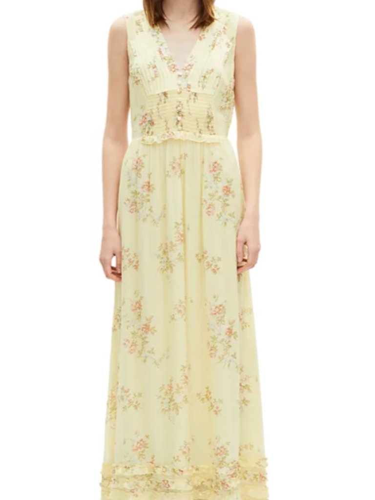 The Kooples Frob30045k V Neck Sleeveless Dress 1/S 100% Viscose Nwt
